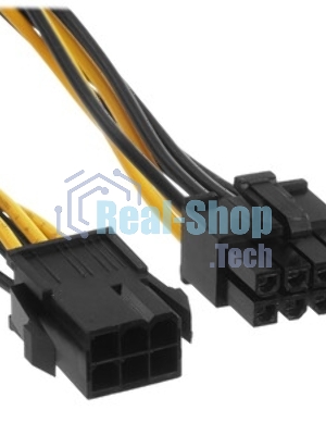 Кабель питания PCIe Cablexpert CC-PSU-68-30CM, PCIe 6pin(M)/PCIe 8pin(F), 30 см, пакет