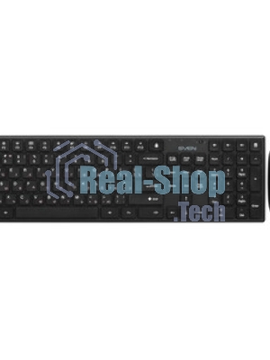Комплект беспроводной SVEN ножничная клавиатура + мышь KB-C2550W черный (109 кл.,12Fn, 1000DPI, 2+1 кл.)