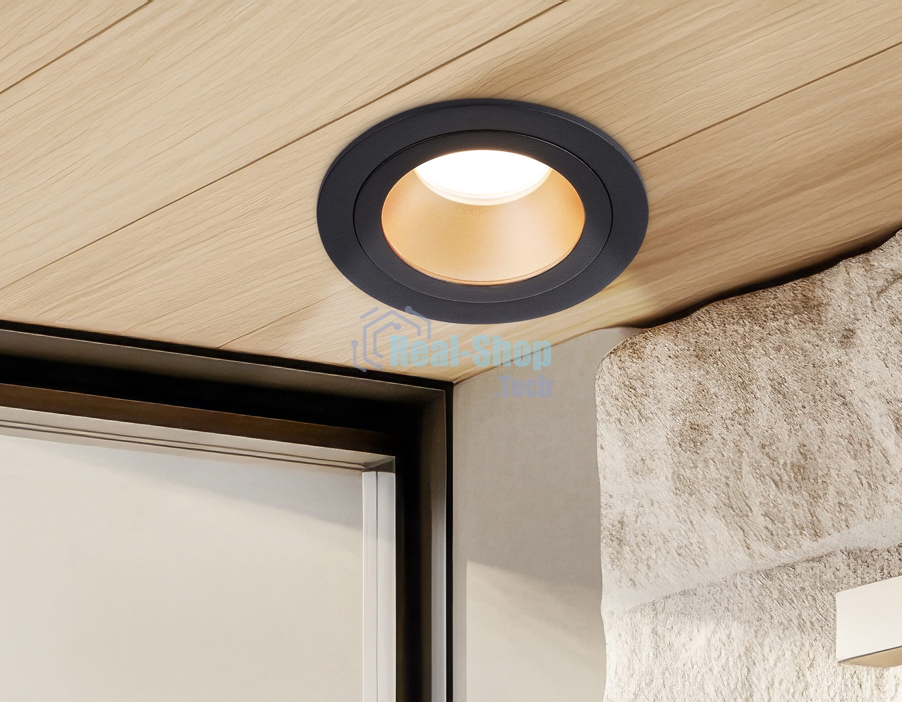 Встраиваемый точечный светильник Ambrella light TN102825 BK/GD черный/золото GU5.3 D92*50