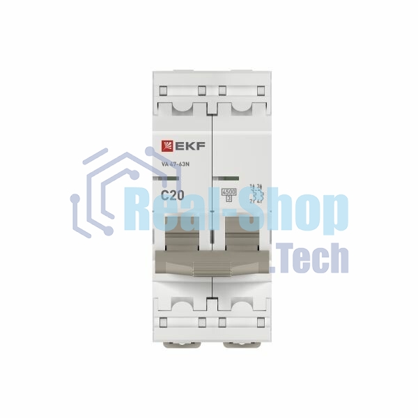 Выключатель автоматический 2п C 20А 4.5кА ВА 47-63N PROxima EKF M634220C