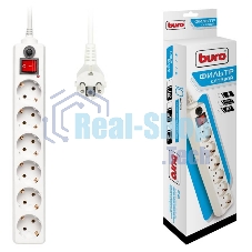 Сетевой фильтр Buro 600SH-5-W 5 м (6 розеток) белый (коробка)