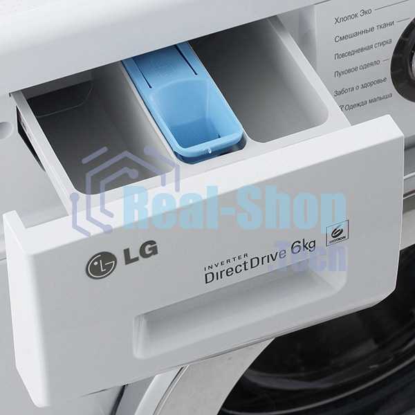 Стиральная машина LG F1096ND3 белая, загрузка фронтальная 6кг, 1000 об/мин., класс: A
