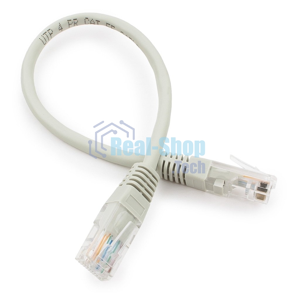 Патч-корд медный UTP Cablexpert PP10-0.25M cat.5, 0.25м, литой, многожильный, серый