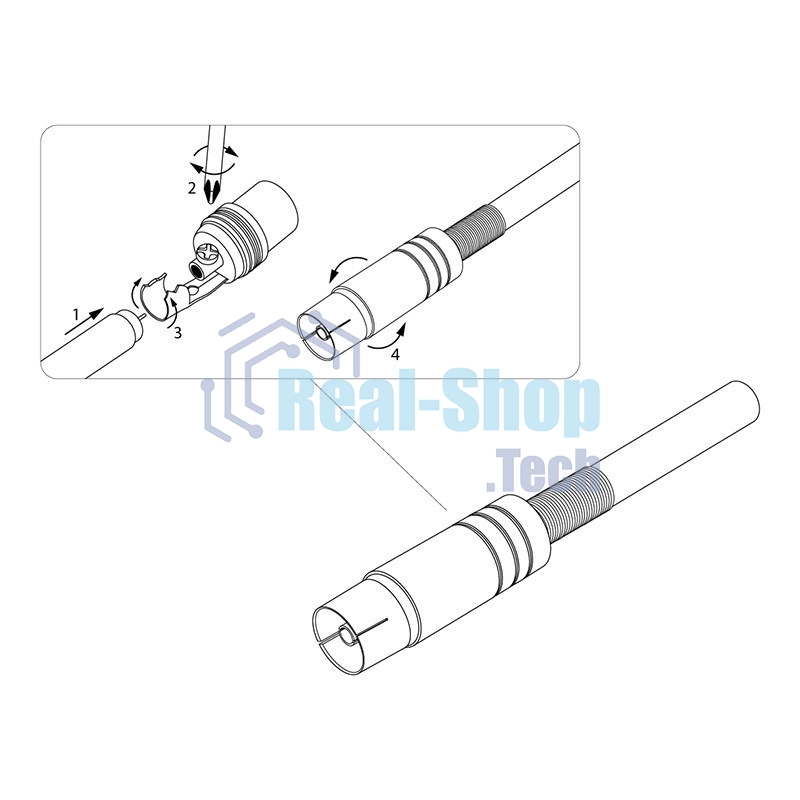 Разъем гнездо TV никель c пружиной PROCONNECT