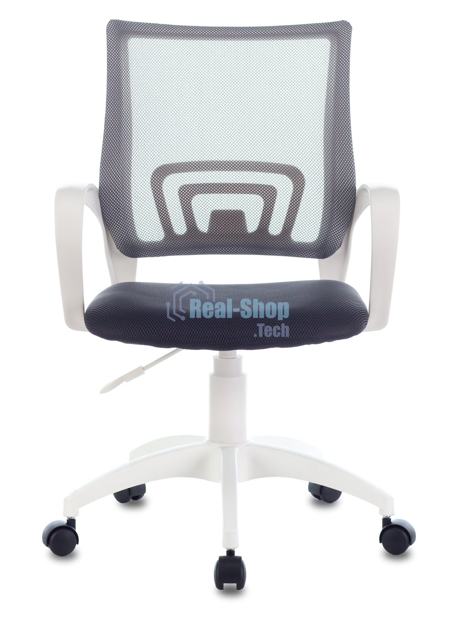 Кресло компьютерное Бюрократ CH-W695NLT TW-04 TW-12 темно-серый, сетка/ткань, крестовина пластик, пластик белый