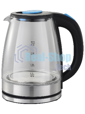 Чайник электрический Starwind SKG2050 1.8л. 1800Вт черный/серебристый (корпус: стекло)