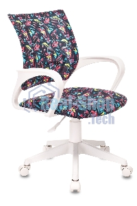 Кресло детское Бюрократ BUROKIDS 1 W мультиколор геометрия крестовина пластик пластик белый