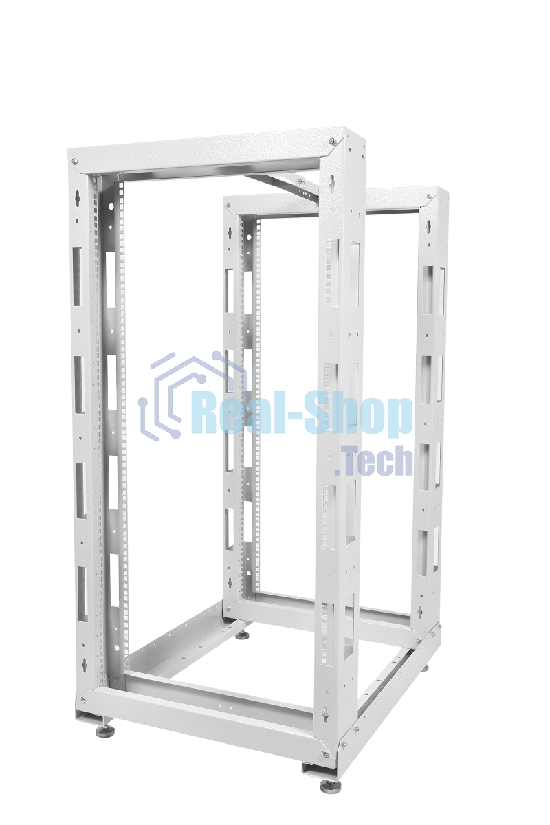 Стойка двухрамная ЦМО СТК-24.2 24U 620 мм X 800 мм направл. закл. гайки 250 кг серый