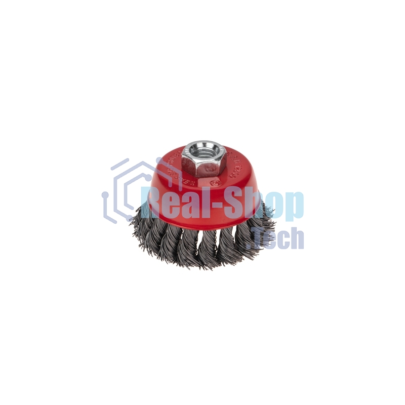 Щетка чашечная для УШМ Kranz крученая стальная проволока, 75мм, М14