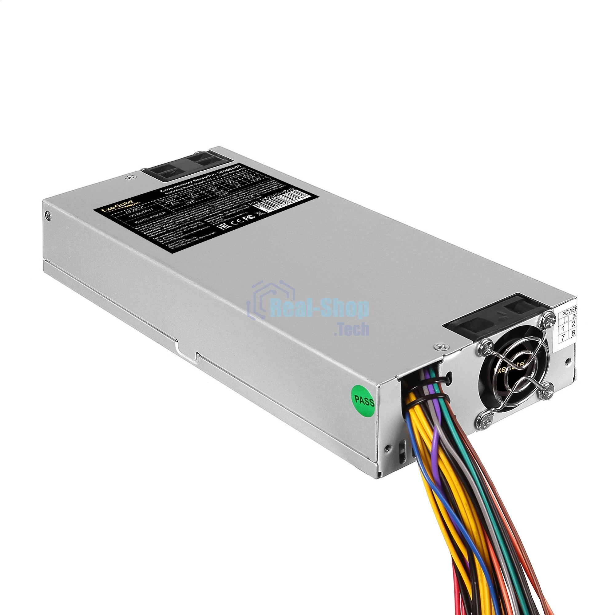Блок питания серверный 500W ExeGate (RM-1U-500ADS) APFC, 4cm fan, 20+4pin/2x(4+4)pin, 5xSATA, 4xIDE