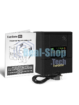 Источник бесперебойного питания ExeGate Smart LB-2200.LCD.AVR.4SH.USB (2200VA/1300W, цветной LCD, AVR, 4*Schuko, USB, батарея 12V 9Ah - 2 шт., металлический корпус, Black)