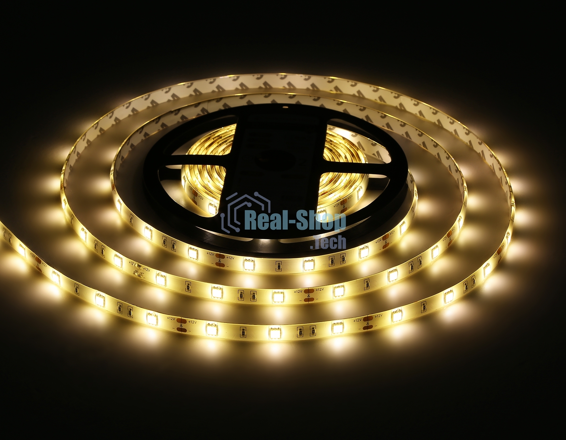 Светодиодная лента Ambrella light GS1901 5050 30Led/ 7.2W m/ 12V IP65 3000K/ 5000*10*2.87mm (2 конт.)