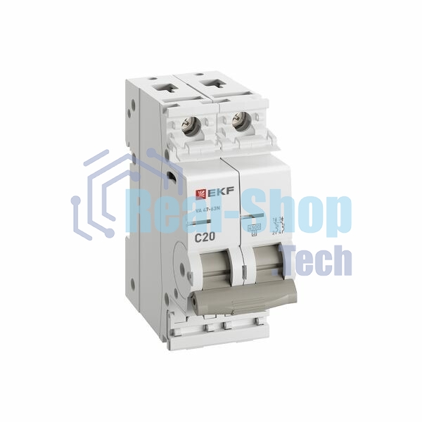 Выключатель автоматический 2п C 20А 4.5кА ВА 47-63N PROxima EKF M634220C