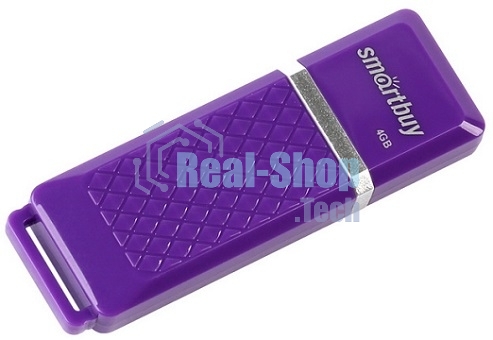 Флешка USB Smartbuy Quartz violet (SB4GbQZ-V), 4Gb, USB 2.0, R/W 20/10, фиолетовый