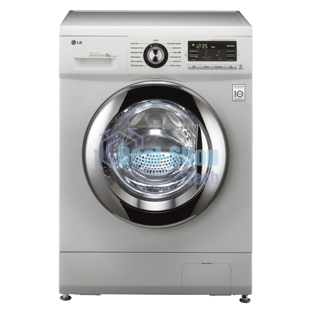 Стиральная машина LG F1296TD4 серебристый, загрузка фронтальная 8 кг, 1200 об/мин, класс: А