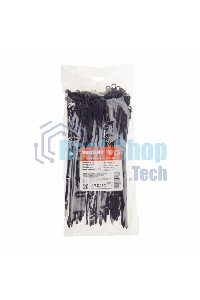 Хомут-стяжкa нейлоновая под винт Rexant 200x4,3 мм, черная, упаковка 100 шт.