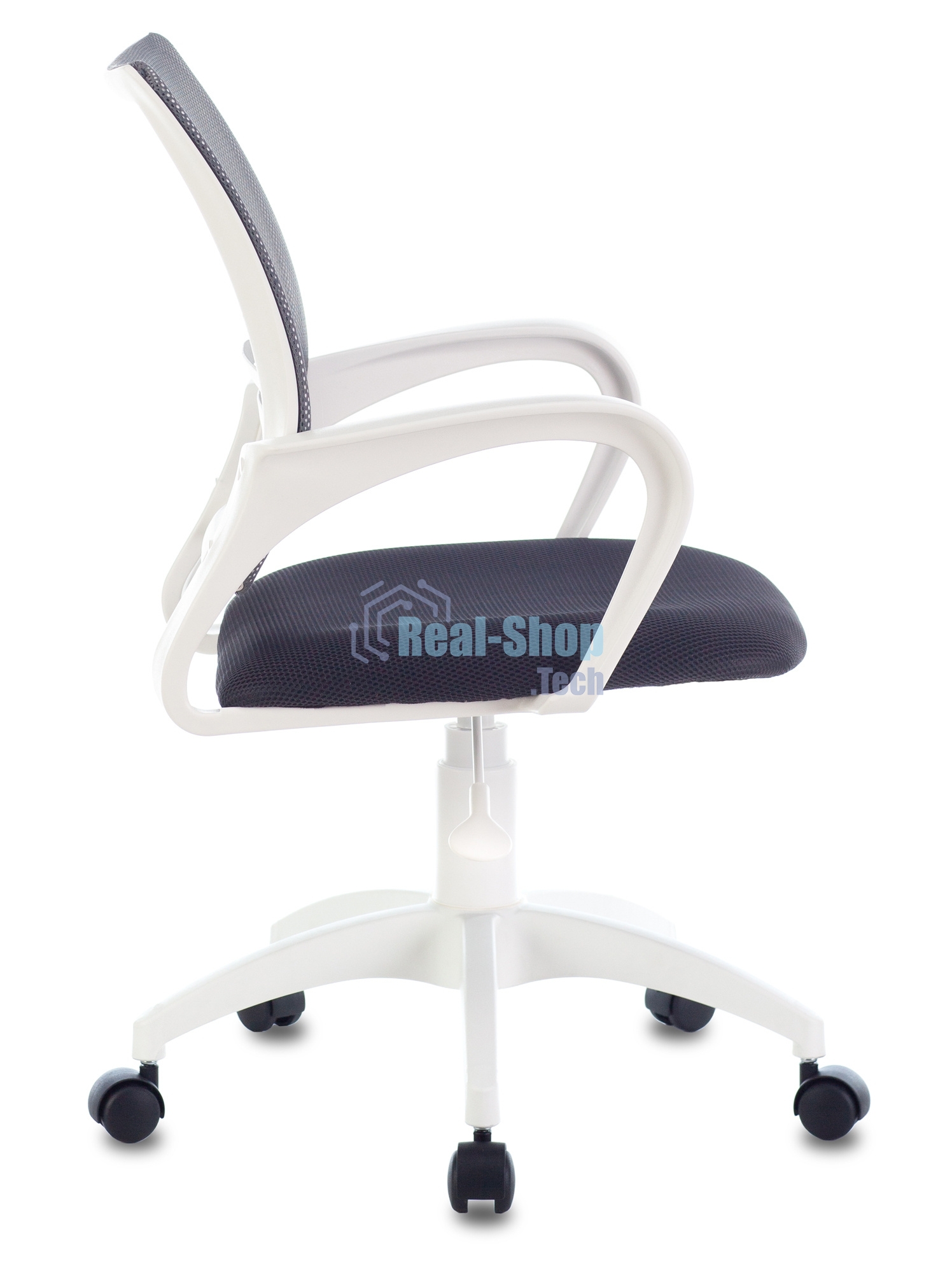 Кресло компьютерное Бюрократ CH-W695NLT TW-04 TW-12 темно-серый, сетка/ткань, крестовина пластик, пластик белый