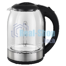 Чайник электрический Starwind SKG2051 1.8л. 1800Вт черный/серебристый (корпус: стекло)