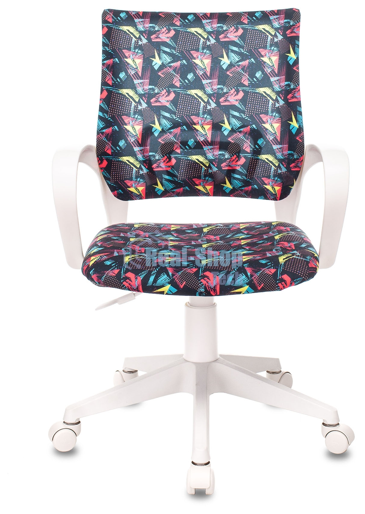 Кресло детское Бюрократ BUROKIDS 1 W мультиколор геометрия крестовина пластик пластик белый