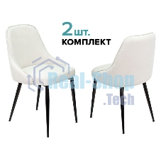 Стул для кухни Бюрократ KF-5_2 Velvet 20 комплект 2 шт, молочный, металл черный на ножках