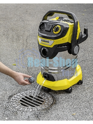 Строительный пылесос Karcher WD 6 P S V-30/6/22/T желтый, 1300 Вт, уборка сухая/сбор воды, пылесборник мешок/контейнер, 30 л
