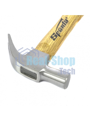 Молоток-гвоздодер Sparta 225 г, боек 22 мм, деревянная рукоятка