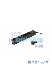 Сетевой фильтр PC Pet AP01006-3-BK 3 м (5 розеток) черный