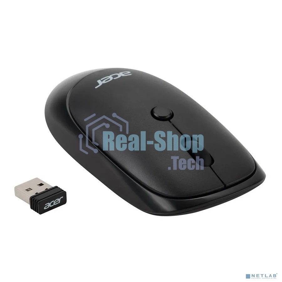 Мышь беспроводная Acer OMR137 черный, 1600 dpi, радиоканал, USB, кнопки - 4