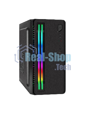 Компьютерный корпус Minitower ExeGate mEVO-7805 (mATX, без БП, 2*USB+1*USB 3.0, аудио, черный, с 2*RGb подсветкой)