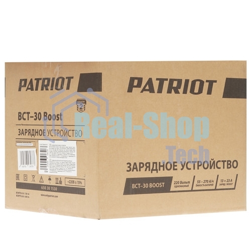 Устройство пуско-зарядное PATRIOT BCT-30 Boost 220В±15% 900Вт 12/24В зарядmax23А 55-270А/ч 7.3кг