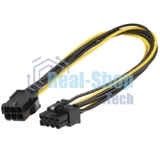 Кабель питания PCIe Cablexpert CC-PSU-68-30CM, PCIe 6pin(M)/PCIe 8pin(F), 30 см, пакет
