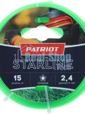 Леска для садовых триммеров Patriot Starline d=2.4мм L=15м (805201061)