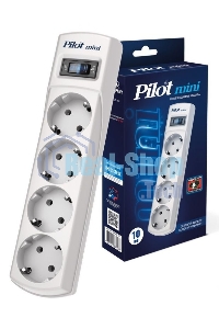 Сетевой фильтр Pilot mini 10 м (4 розетки) белый (коробка)