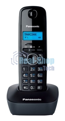 Телефон беспроводной (DECT) Panasonic KX-TG1611RUH (серый) АОН, Caller ID,12 мелодий звонка,подсветка дисплея,поиск трубки