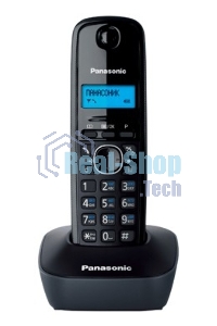 Телефон беспроводной (DECT) Panasonic KX-TG1611RUH (серый) АОН, Caller ID,12 мелодий звонка,подсветка дисплея,поиск трубки