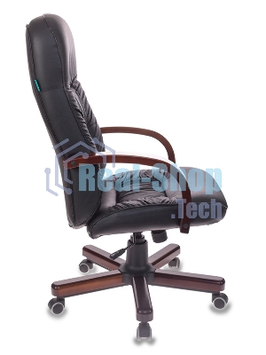 Кресло Бюрократ T-9908/WALNUT черный, кожа
