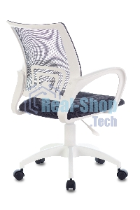 Кресло компьютерное Бюрократ CH-W695NLT TW-04 TW-12 темно-серый, сетка/ткань, крестовина пластик, пластик белый