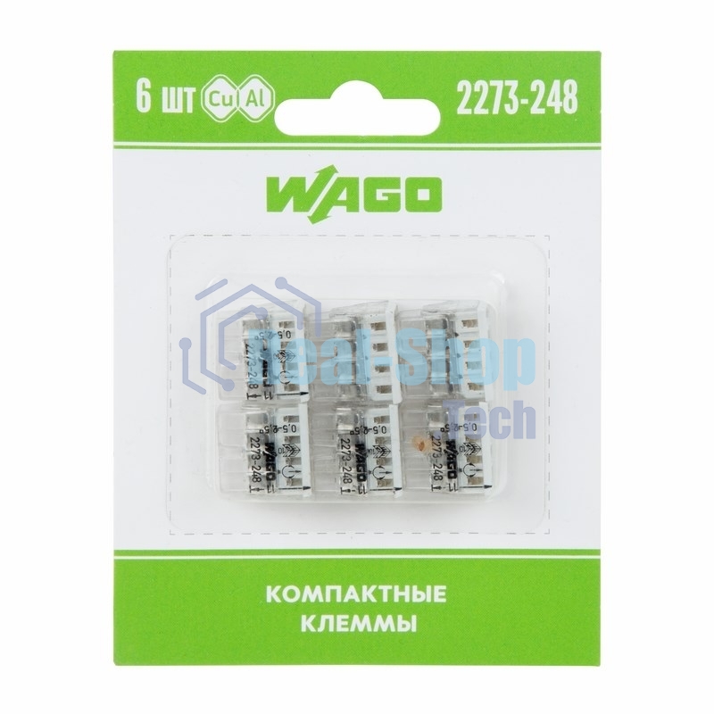 Компактная 8-проводная клемма, 6 штук (серия 2273-248)