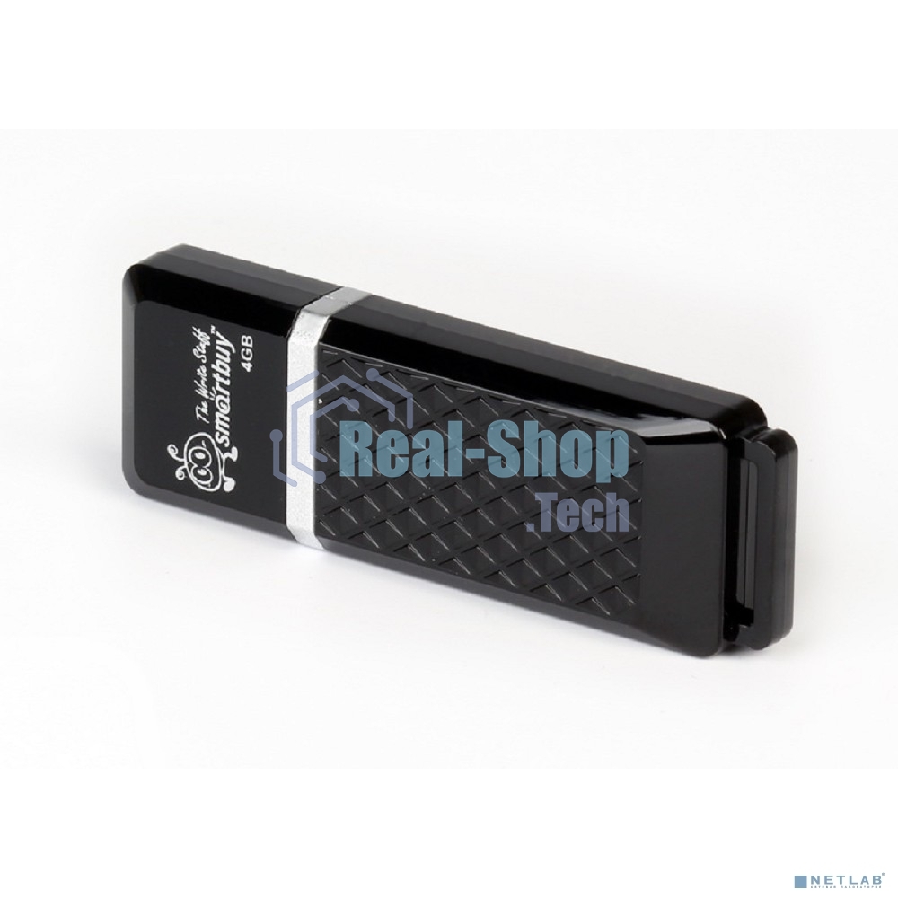 Флешка USB Smartbuy Quartz Black (SB4GbQZ-K), 4Gb, USB 2.0, R/W 15/5, черный