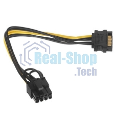 Кабель питания SATA Cablexpert CC-PCIE-SATA-20CM, PCIe 8pin/Sata 15pin, 20 см, пакет