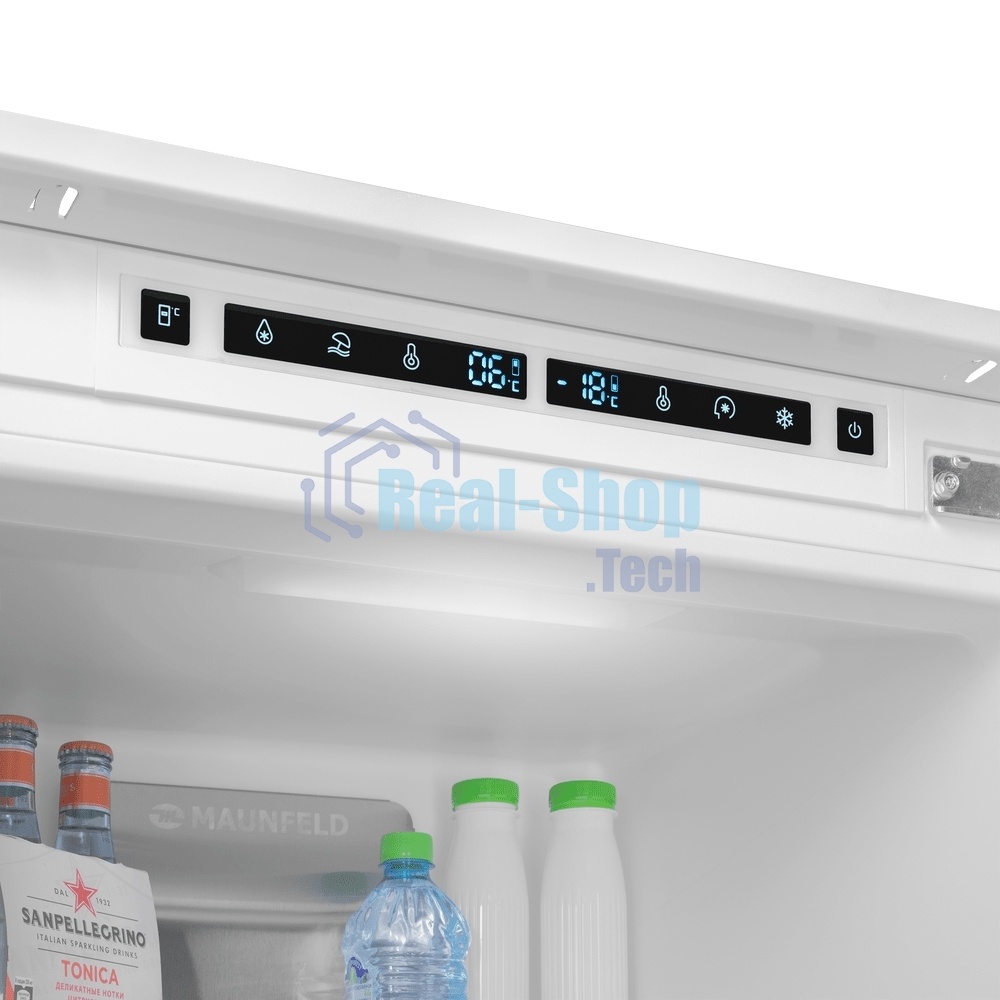 Встраиваемый холодильник Maunfeld MBF193NFWGR Inverter белый двухкамерный 209/64 л морозилка снизу, No Frost