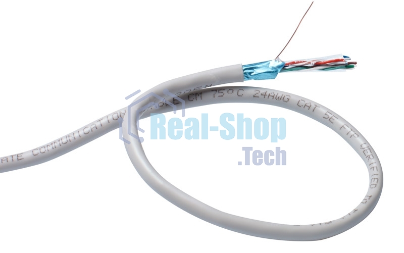 Кабель Exegate FTP 4 пары кат.5e CCA, экран, 305м pullbox, серый