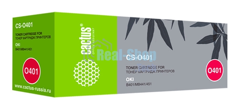 Картридж лазерный Cactus CS-O401 (44992403) черный (1500 стр.) для Oki B401/MB441/451