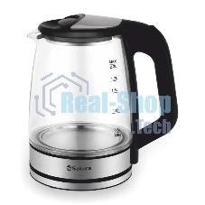 Чайник электрический Sakura SA-2722BK 2,2л,стекло,черный