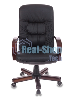 Кресло Бюрократ T-9908/WALNUT черный, кожа