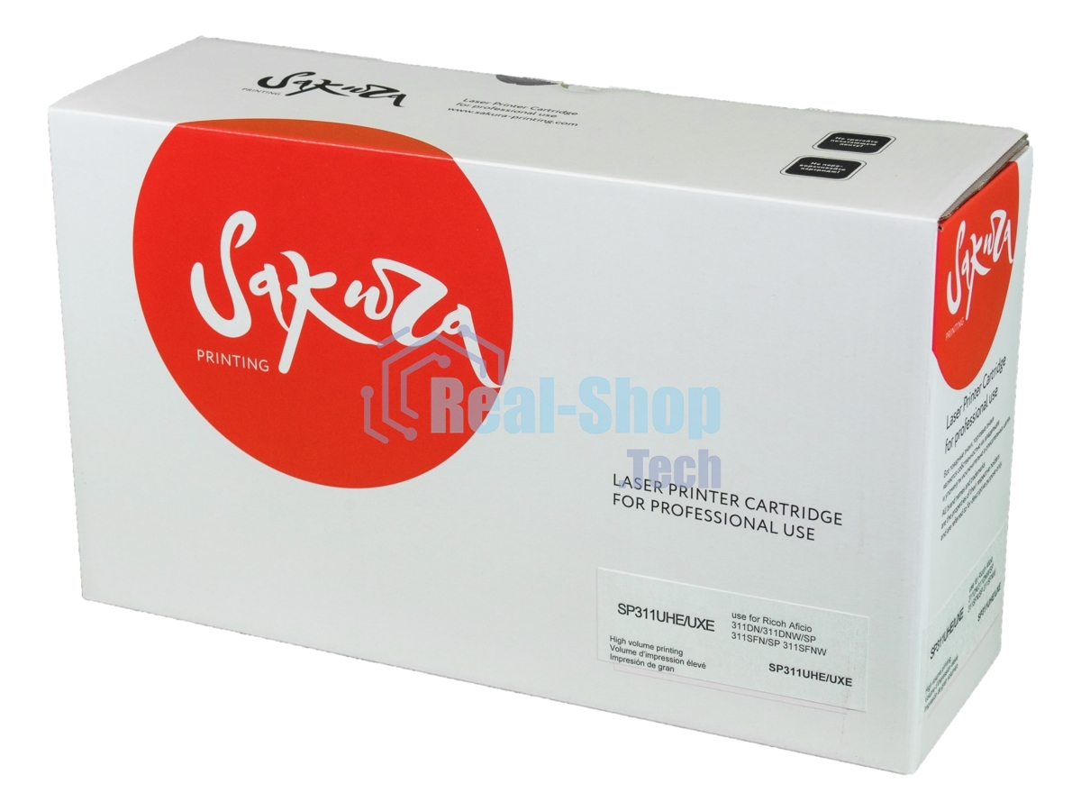 Картридж Sakura SP311UHE/UXE Black для Ricoh Aficio 311DN, 311DNW,SP 311SFN, SP 311SFNW, черный, 6400 к.