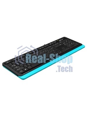 Клавиатура проводная A4Tech Fstyler FKS10, USB, черный/синий