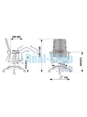 Кресло Бюрократ MC-915 TW-01 38-418 черный, сетка