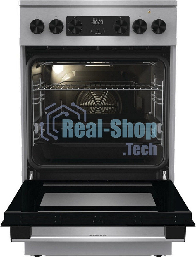 Плита электрическая Gorenje GECS5C70XA серебристый, конфорок 4 электрических, духовка 70 л, 50 см x 85 см x 59.4 см