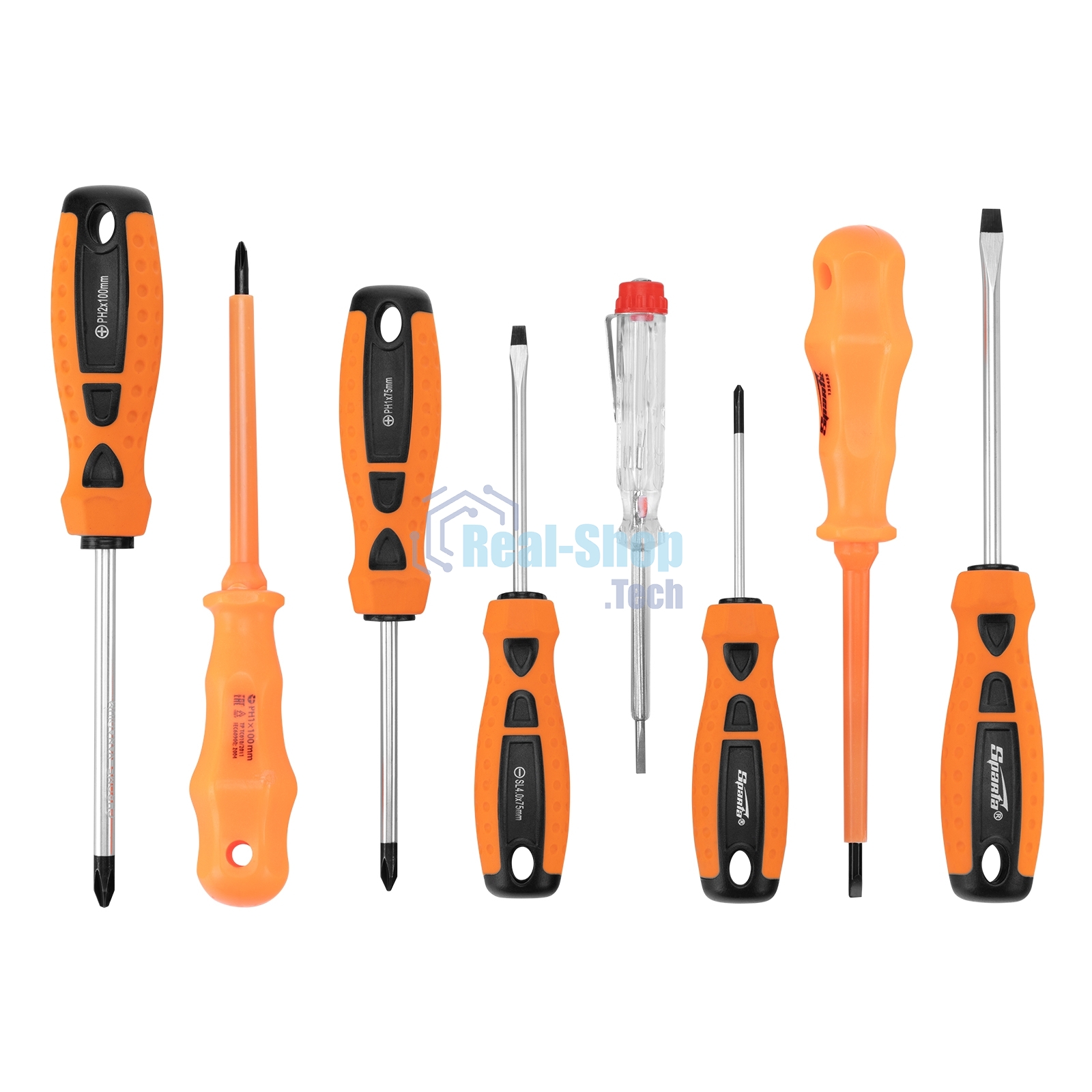 Набор отверток Sparta PH, SL - 5шт., д/эл. - 2шт., проб.эл.на 220В - 1шт., 8 предметов